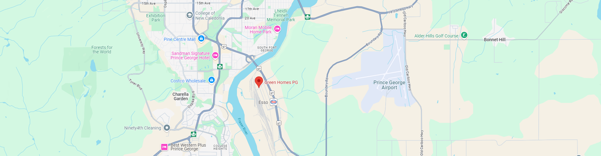 Location of Green Homes in Prince George